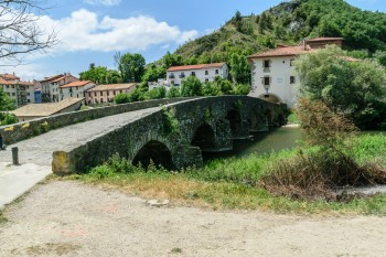 Medieval bridge over the river Ulzama--as the Camino enters Pamplona