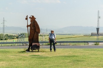 Pilgrim sculpture on outskirts of Ciruena