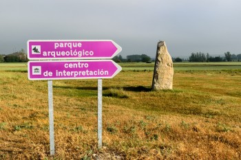 Signs to the prehistoric caves of Atapuerca