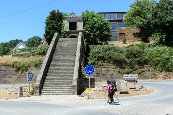 Stairs into Portomarin, part of the original bridge across the river Mino.