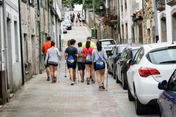 One of many school groups that we saw after Sarria