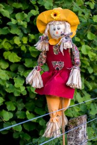 Garden scarecrow, B&B, Glencoe